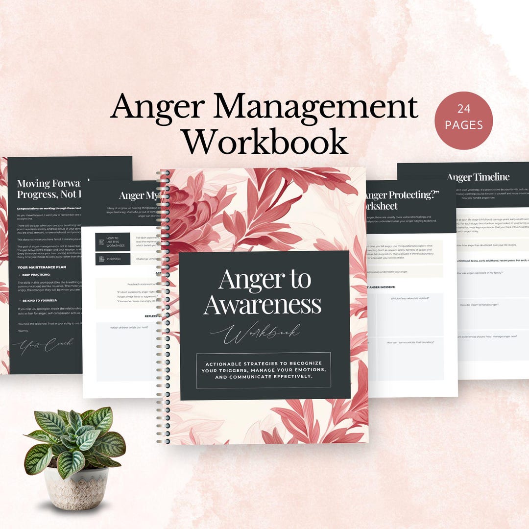 Anger Management Workbook Adults Emotional Regulation Tool Coping With ...