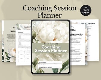 coaching session planner template canva client session note toolkit coach form coaching organization tracker client goal progress editable