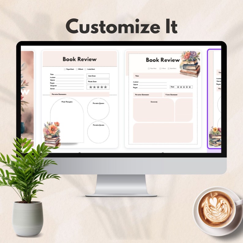 Book Review Template Canva Template for Book Reviews Digital Book