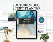 youtube video script planner content creator ideas printable vlogger planning checklist social media tool influencer scriptwriting editable