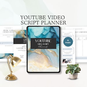 youtube video script planner content creator ideas printable vlogger planning checklist social media tool influencer scriptwriting editable
