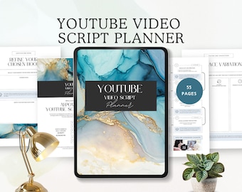 youtube video script planner content creator ideas printable vlogger planning checklist social media tool influencer scriptwriting editable