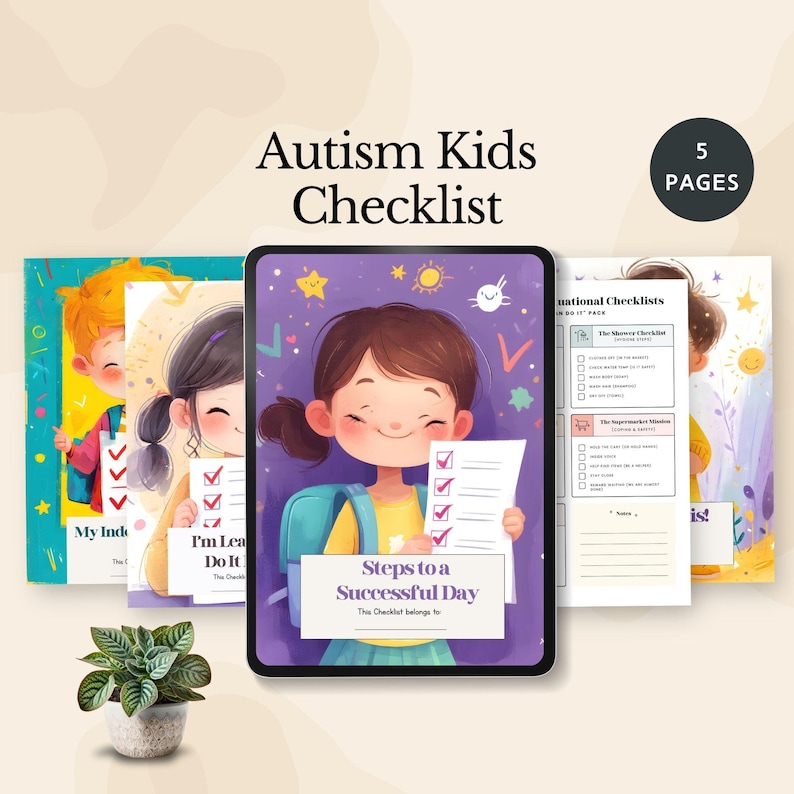 Checklist for Kids With Autism Template Visual Routine Chart Daily ...