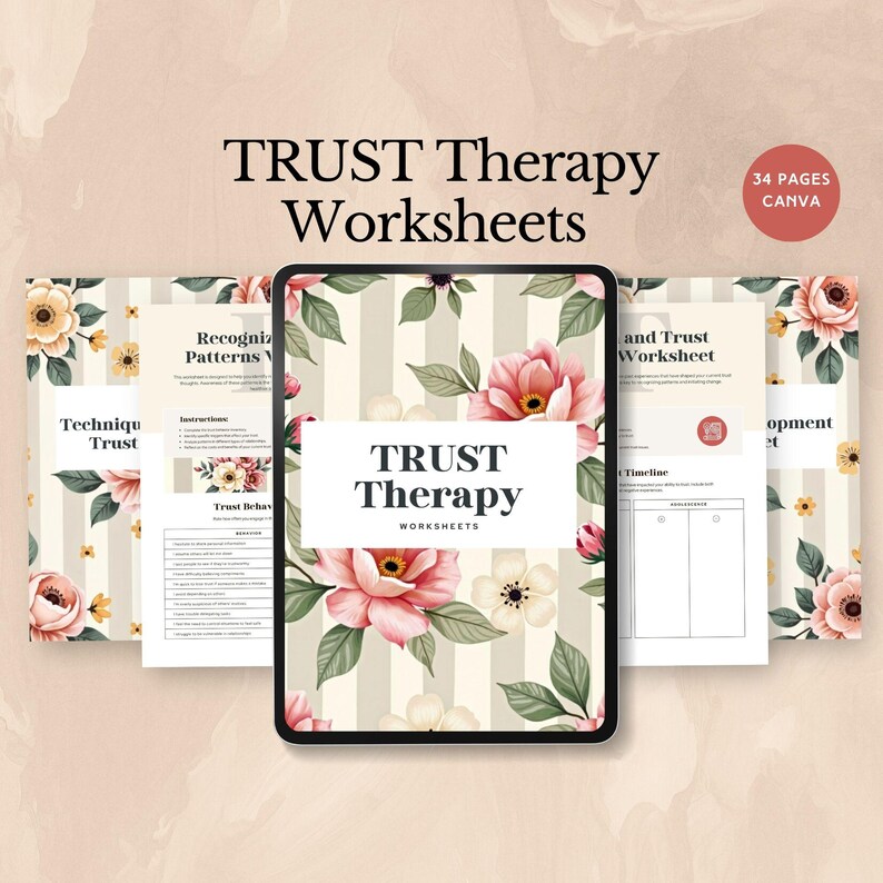 Therapy Worksheets Trust for Couples Counselling Workbook Relationship ...