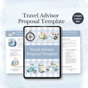 travel advisor proposal editable travel agent form vacation planner customizable business tool for travel consultant canva digital download