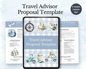 travel advisor proposal editable travel agent form vacation planner customizable business tool for travel consultant canva digital download