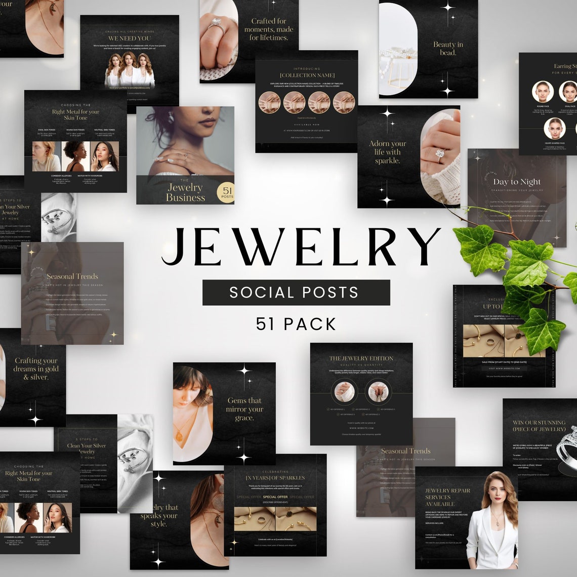 Social Media Template for Jewelry Business Instagram Template Post ...