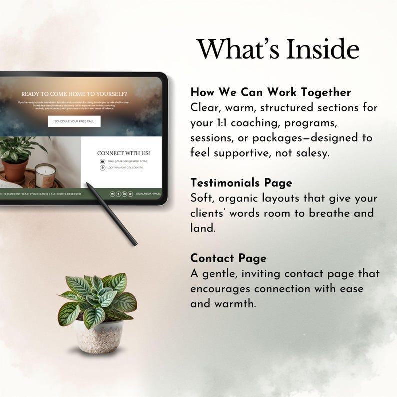 Holistic Coach Website Canva Template Nature Wellness Coaching ...