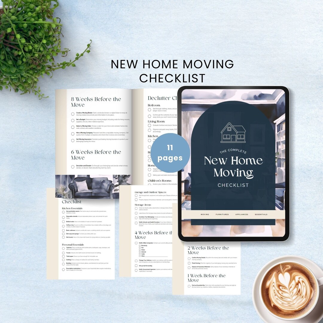 House Moving Checklist.pdf New Home Moving Checklist Packing List Relocation Guide Printable First ...