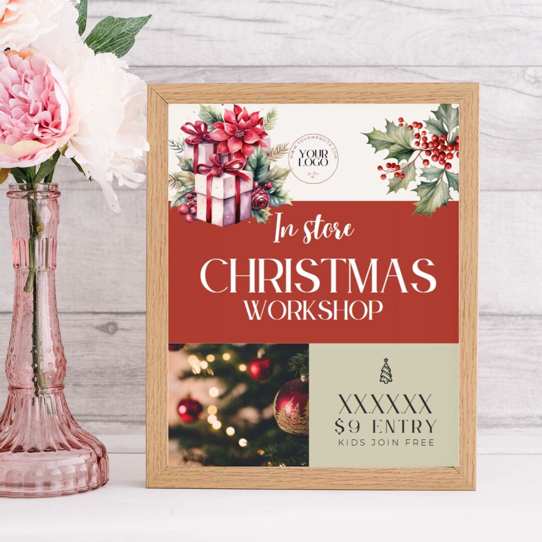 Holiday Store Hours Template Christmas Business Hours Sign Etsy UK
