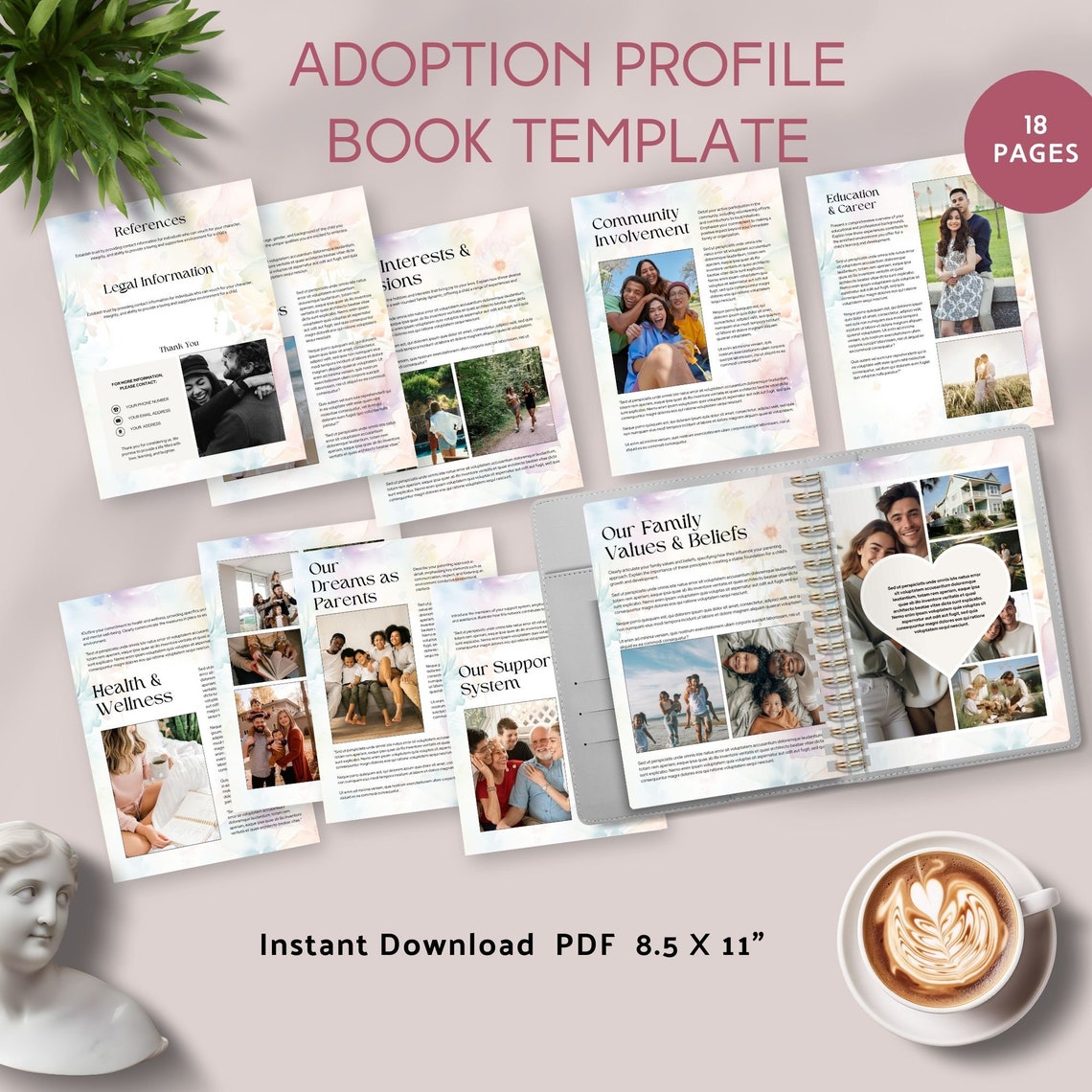 Adoption Profile Book Template Canva DIY Child Adoption Guide ...