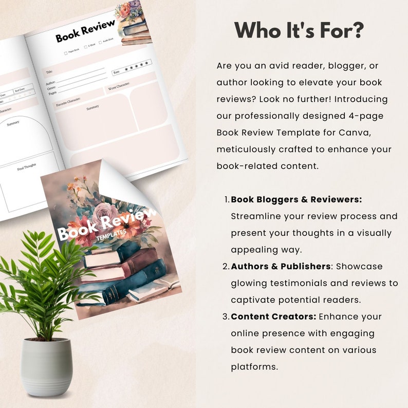 Book Review Template Canva Template for Book Reviews Digital Book Book Review Template Canva Template for Book Reviews Digital Book