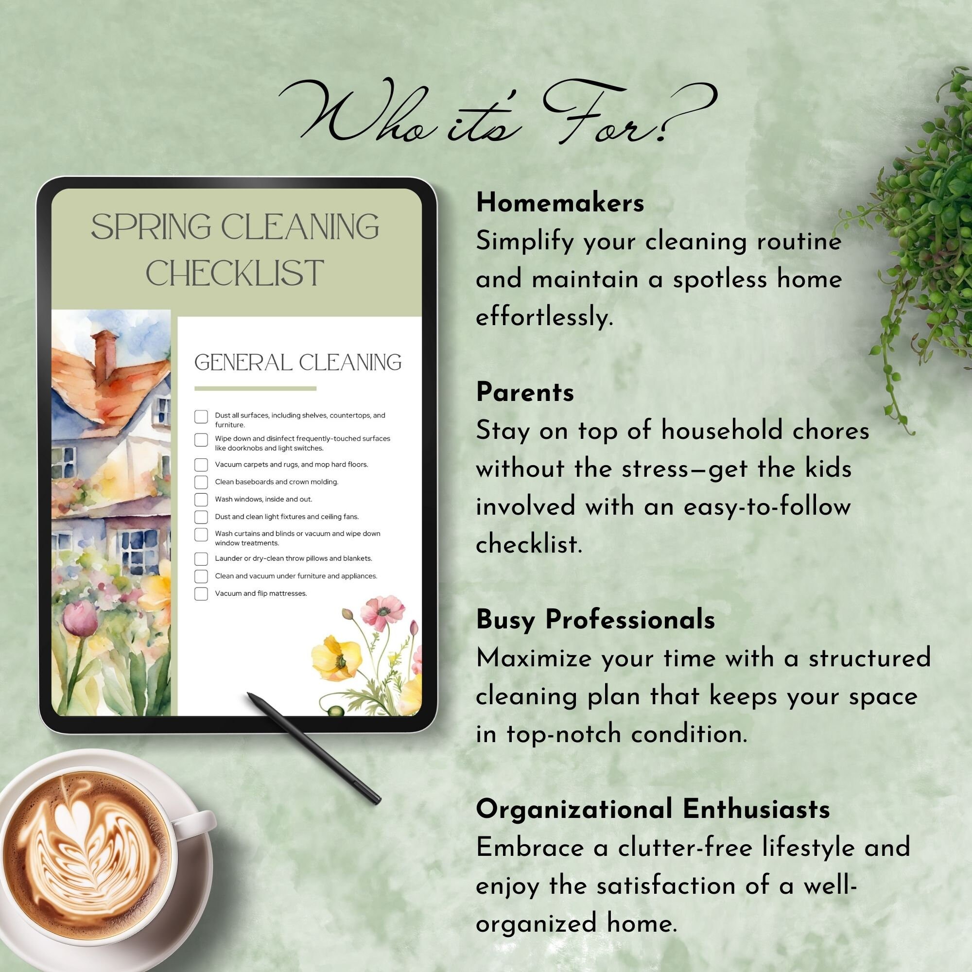 Spring Deep Cleaning Checklist Spring Cleaning Checklist Pdf Printable ...