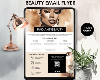 beauty email flyer newsletter beauty salon welcome email campaign makeup artist DIY promo hair stylist advert template esthetician canva