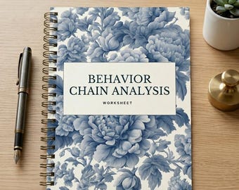 behavior chain analysis worksheet mental health therapy tool DBT resource adults emotional awareness guide editable template manage anger