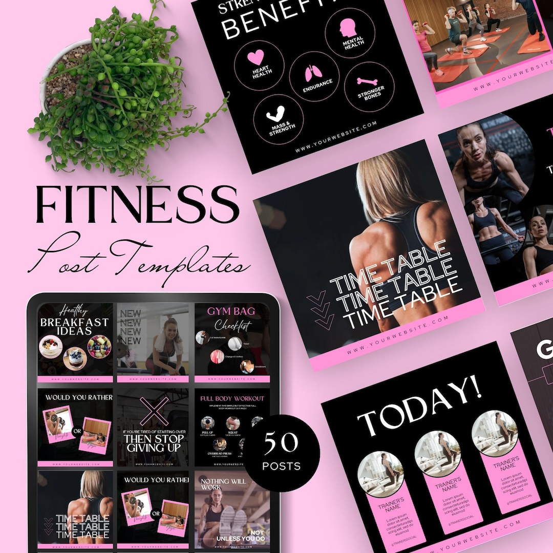 Fitness Trainer Instagram Template Canva Fitness Coach Social Media ...