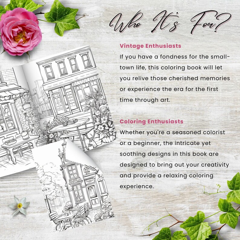 Small Town Coloring Book Hygge Coloring Page for Adult Coloring Sheet ...