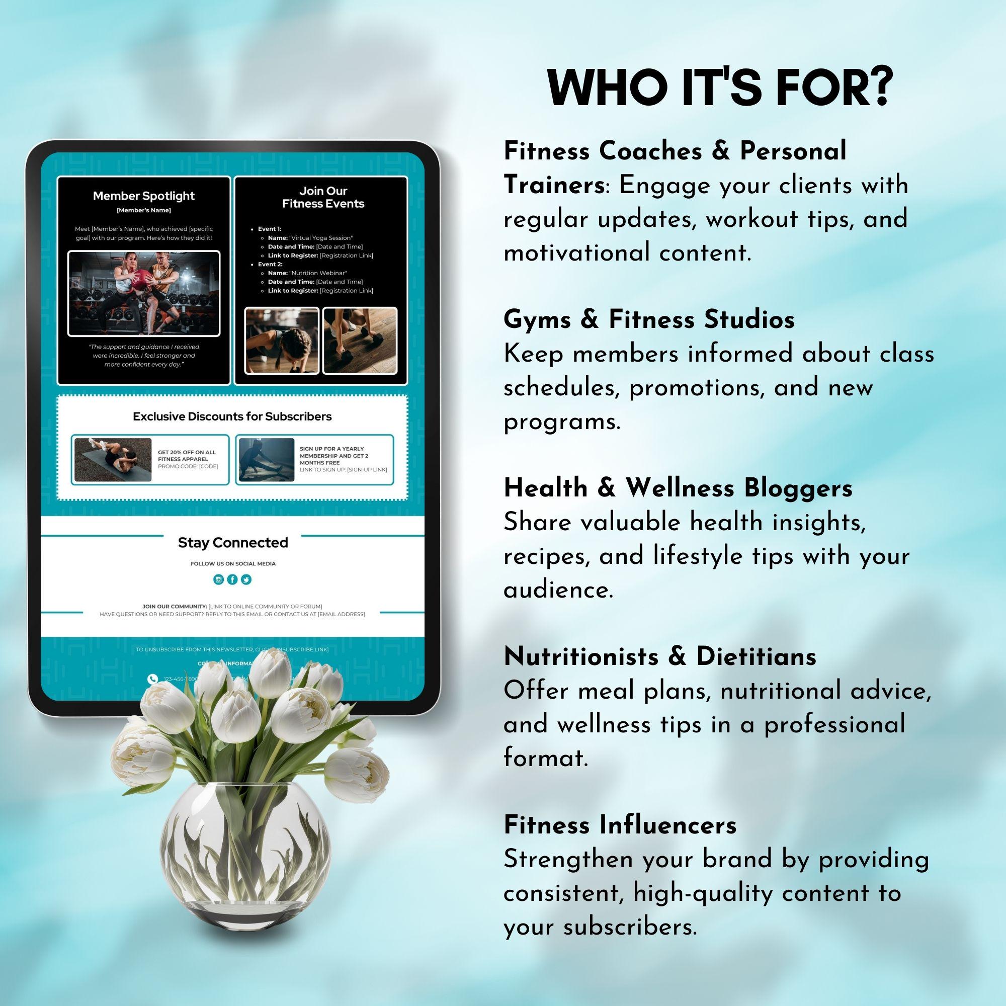 Gym Newsletter Examples Fitness Email Newsletter Template for Personal Trainer Health Wellness ...