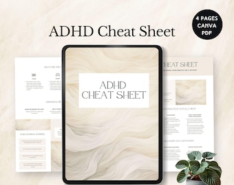 adhd cheat sheet executive functioning therapy time management tool coping skills attention deficit support improve focus strategy template