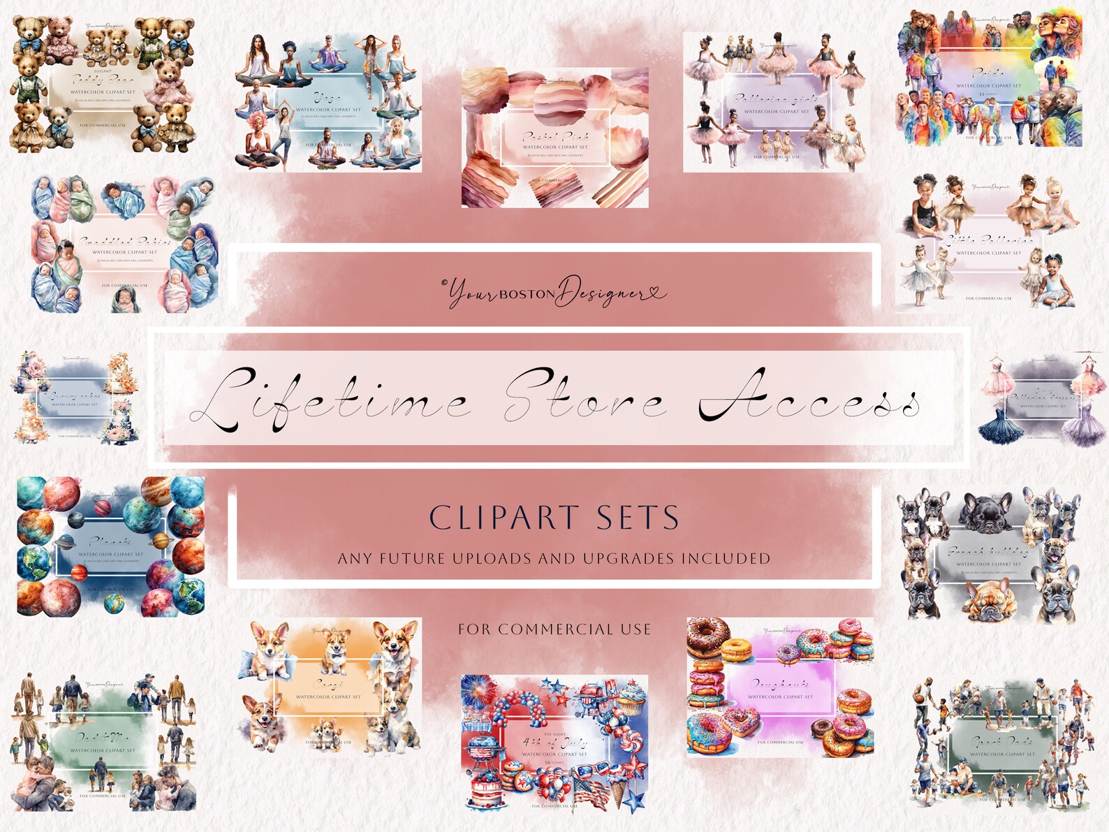 Lifetime Store Access Clipart Sets | Commercial Use | Clipart Bundle ...