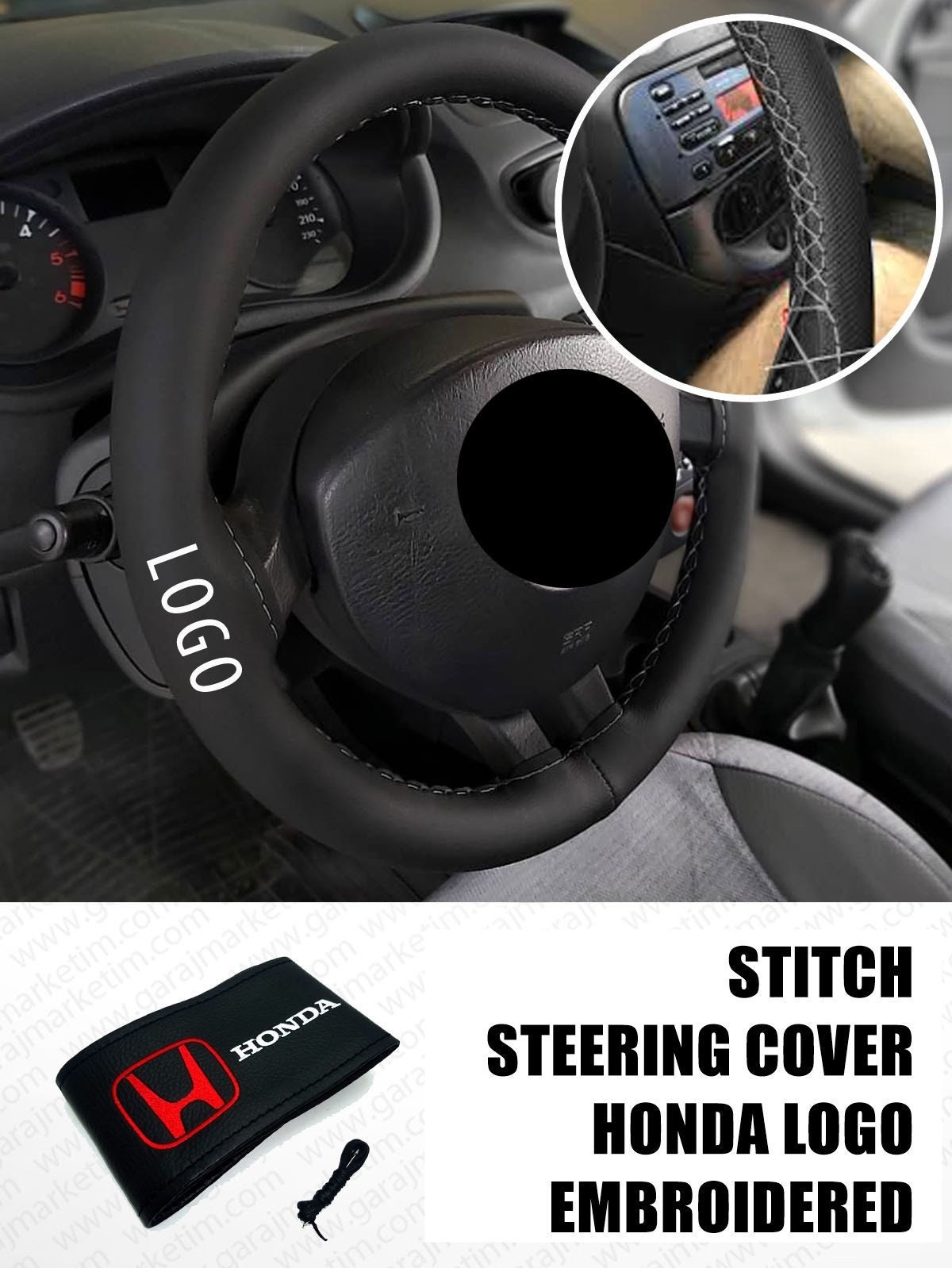 Honda Logo Embroidered Steering Wheel Cover Stitched Style Etsy