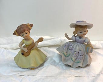 Vintage Kitch Girl-figurer, par