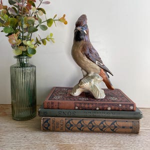 Vintage 1967 Goebel Waxwing Bird Figurine 7” CV80 Made In West Germany Ornament