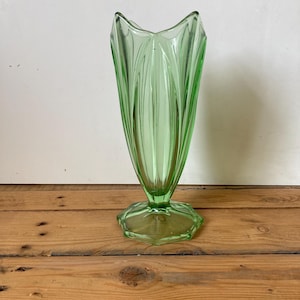 Art Deco Glass Vase - Etsy