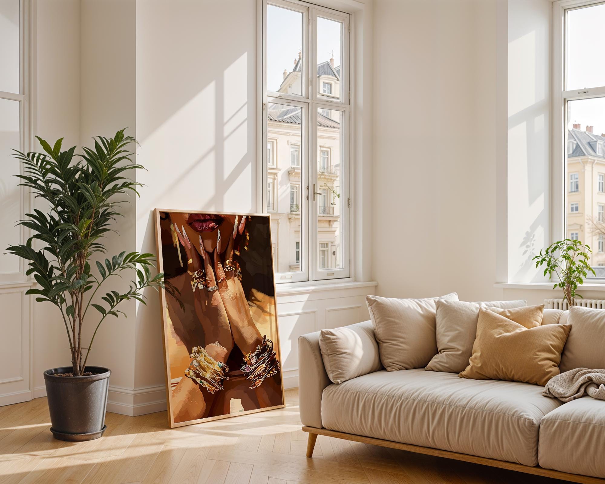 Golden Light Black Woman POSTER | African American Gold Jewelry Wall ...