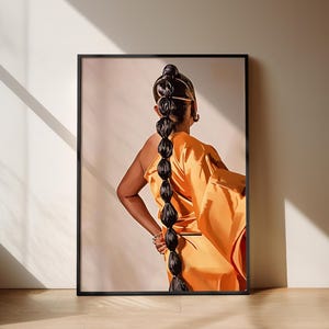 Schwarze Kunst Wand POSTER Friseur Salon Kunst, physische Kunst Druck Poster schwarze Haare Kunst schwarz Afro Frau Wand Druck Kunst braune Haut Kunst