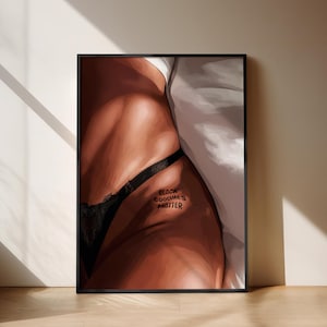 black woman art black coochies matter girl physical art print african american woman afro black art abstract art home decor melanin artwork