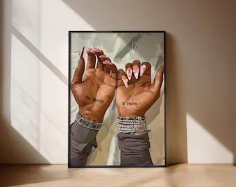 Black art wall POSTER motivational black art, physical art print poster,nail art, black woman wall print art home decor brown skin art