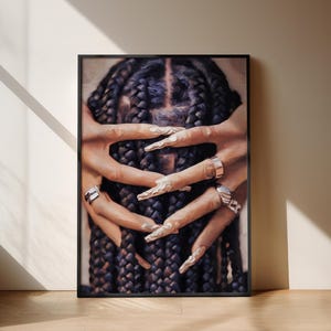 Black art wall POSTER hair salon art print physical art print poster black afro man wall print art home decor brown skin art