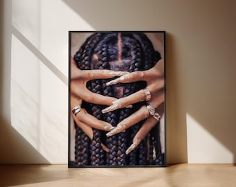 Black art wall POSTER hair salon art print physical art print poster black afro man wall print art home decor brown skin art
