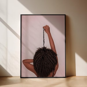 Schwarze Mädchen Länge Karo Kunst POSTER physischer Kunstdruck Afroamerikanerfrau schwarze Kunst abstrakte Kunst Wohnkultur ohne Rahmen