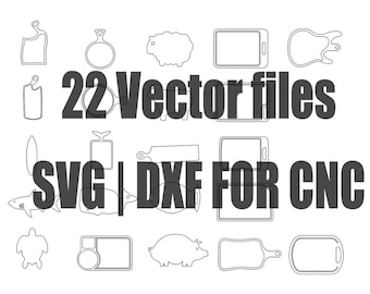 Cutting Board Shapes DXF, SVG, 22 files for Router CNC, Laser