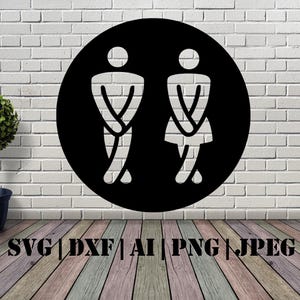 WC toilet teken, SVG, DXF, Ai, Dwg, toilet, vectorbestand, cnc-cricut, plasma, laser, grappig