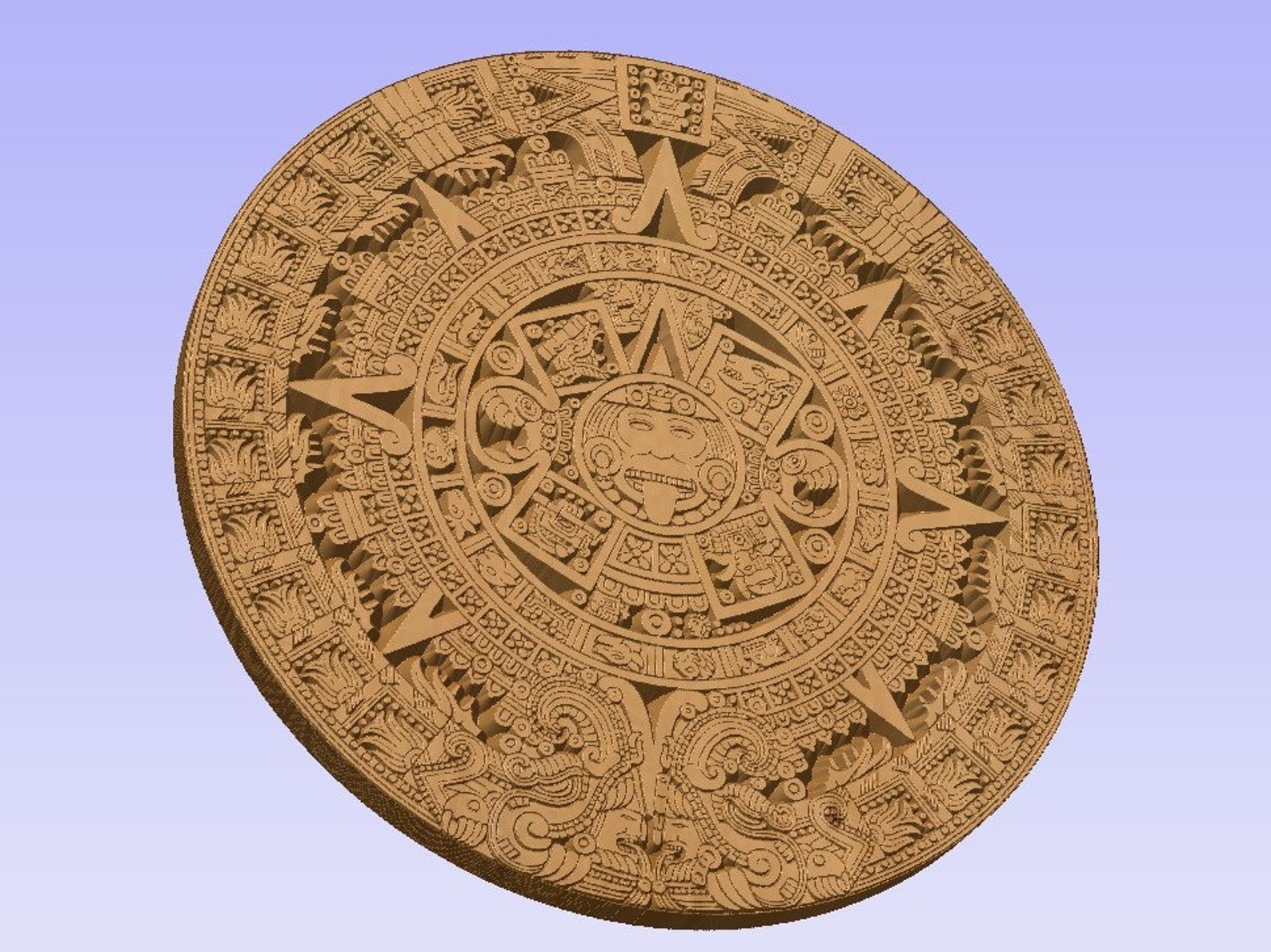 Aztec Calendar CNC File Laser Mayan Wood 3d Carved Etsy