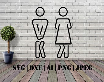 WC Funny sign Dxf, Svg, Pdf, Jpeg, Png, for Cnc machine, laser, acrylic, plasma cut