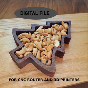 Arquivos CNC para bandeja de servir árvore de Natal, CNC e impressoras 3D