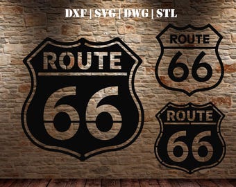 Route 66 DXF/SVG/Stl file ready for Laser Cut / Plasma / CNC / Vector