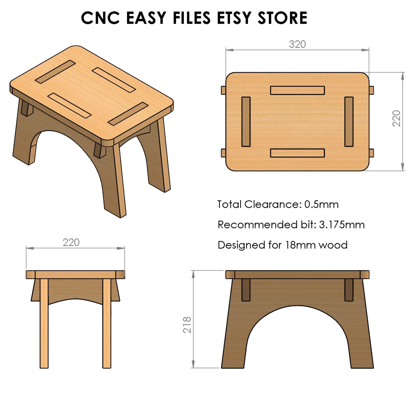 Small Bench Files for CNC, Aspire, Vcarve, DXF, SVG - Etsy