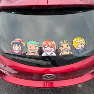 Pirate Anime & Manga Orange haired girl 4&quot;-5&quot; Durable Anime Laptop Car Peeker Sticker , Waterproof Handmade Decal
