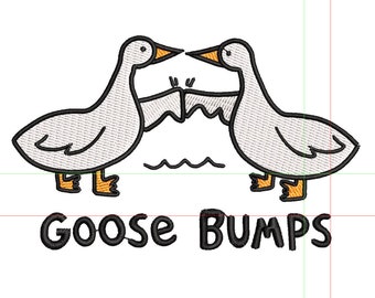 Goose Bumps embroidery file Embroidered Goose Bumps, Goose Bumps Embroidered Goose Silly Goose Funny Design Digital File, Embroidery Design