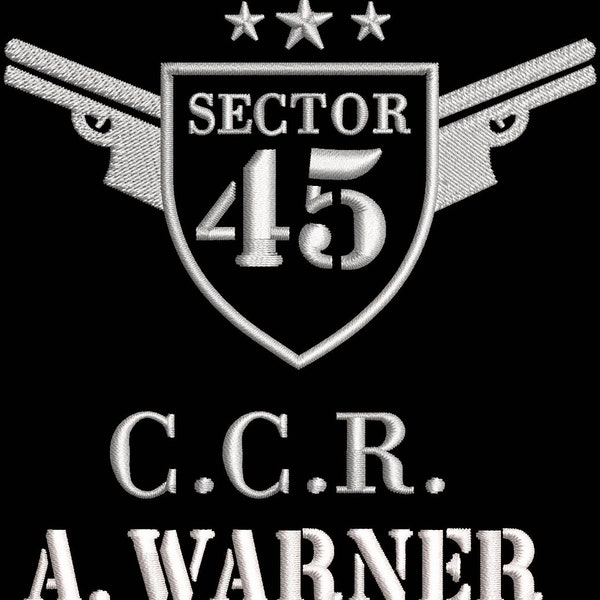 Aaron warner sector 45 embroidery file/ A.Warner machine design- instant download