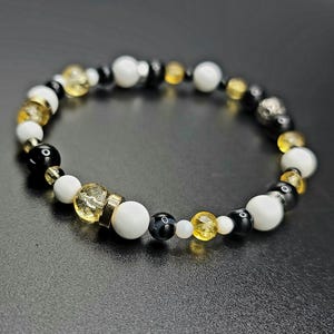 Weiß, Schwarz & Gold Armband
