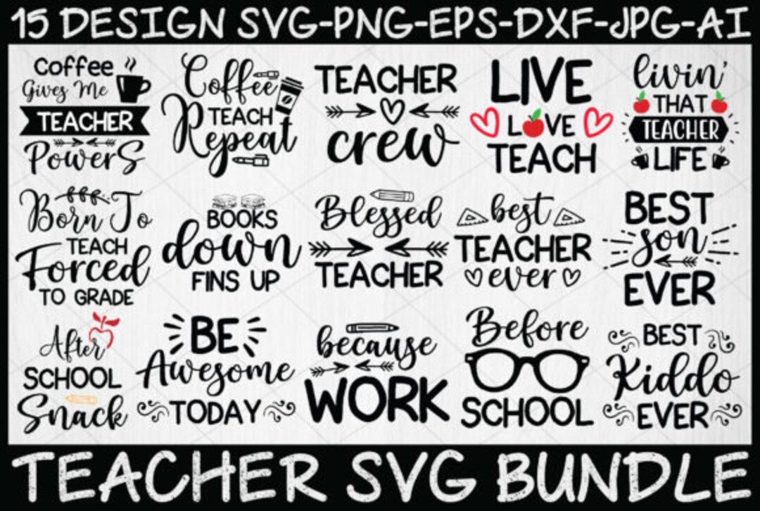 Teacher SVG Bundle Teacher Svg School Svg Teacher Life Svg - Etsy
