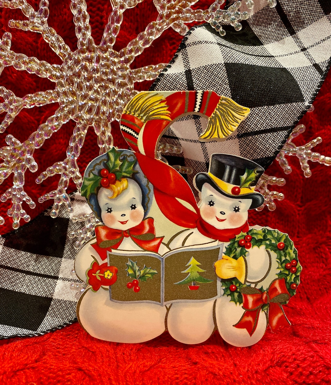 Vintage Christmas Cards. Two Styles. One of Each. Sold Etsy