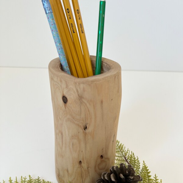 Rustic Pencil Holder Etsy