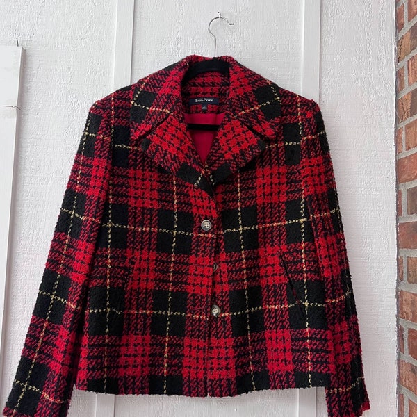 Vintage Evan Picone Jacket, red plaid